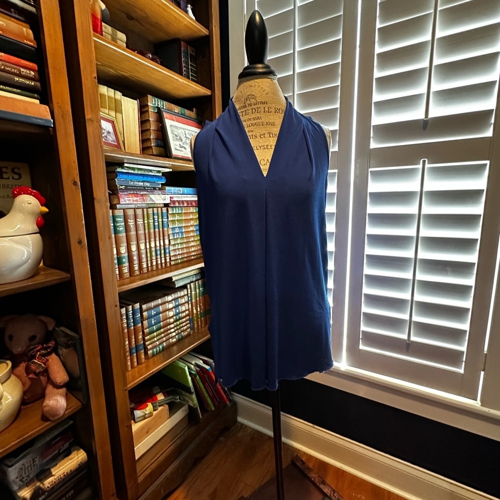 Spense Deep Blue Sleeveless Blouse